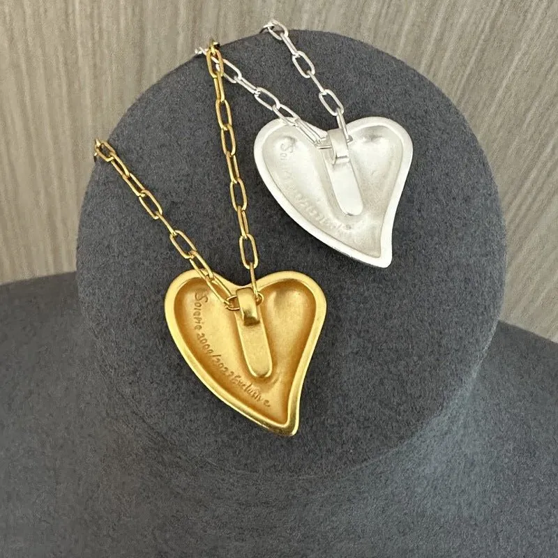 925 Sterling Silver Frosted Love Necklaces