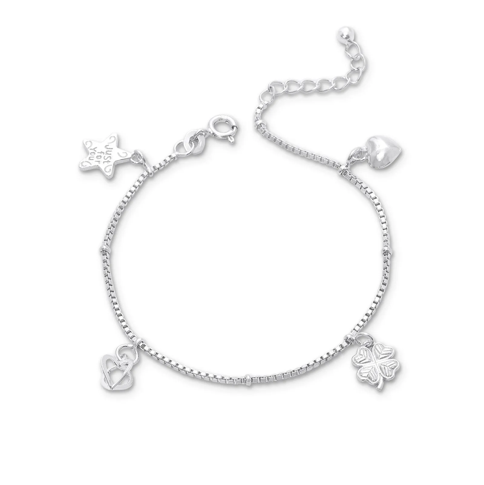 925 Sterling Silver Good Luck Bracelet - Lucky Charm