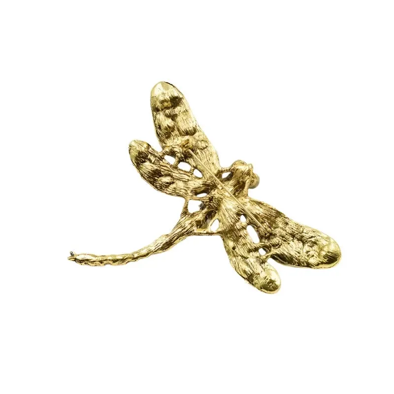 9cm Vintage Rhinestone Dragonfly Brooches Pin Backing for Women Large Insect Brooch Fashion Dress Coat Accessories Jewellery