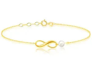 9ct Yellow Gold Freshwater Pearl Infinity Bracelet