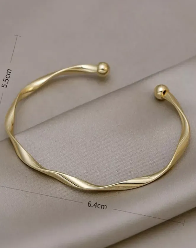 9KT GOLD PLATED BANGLE ADJUSTABLE TWIST BRACELET