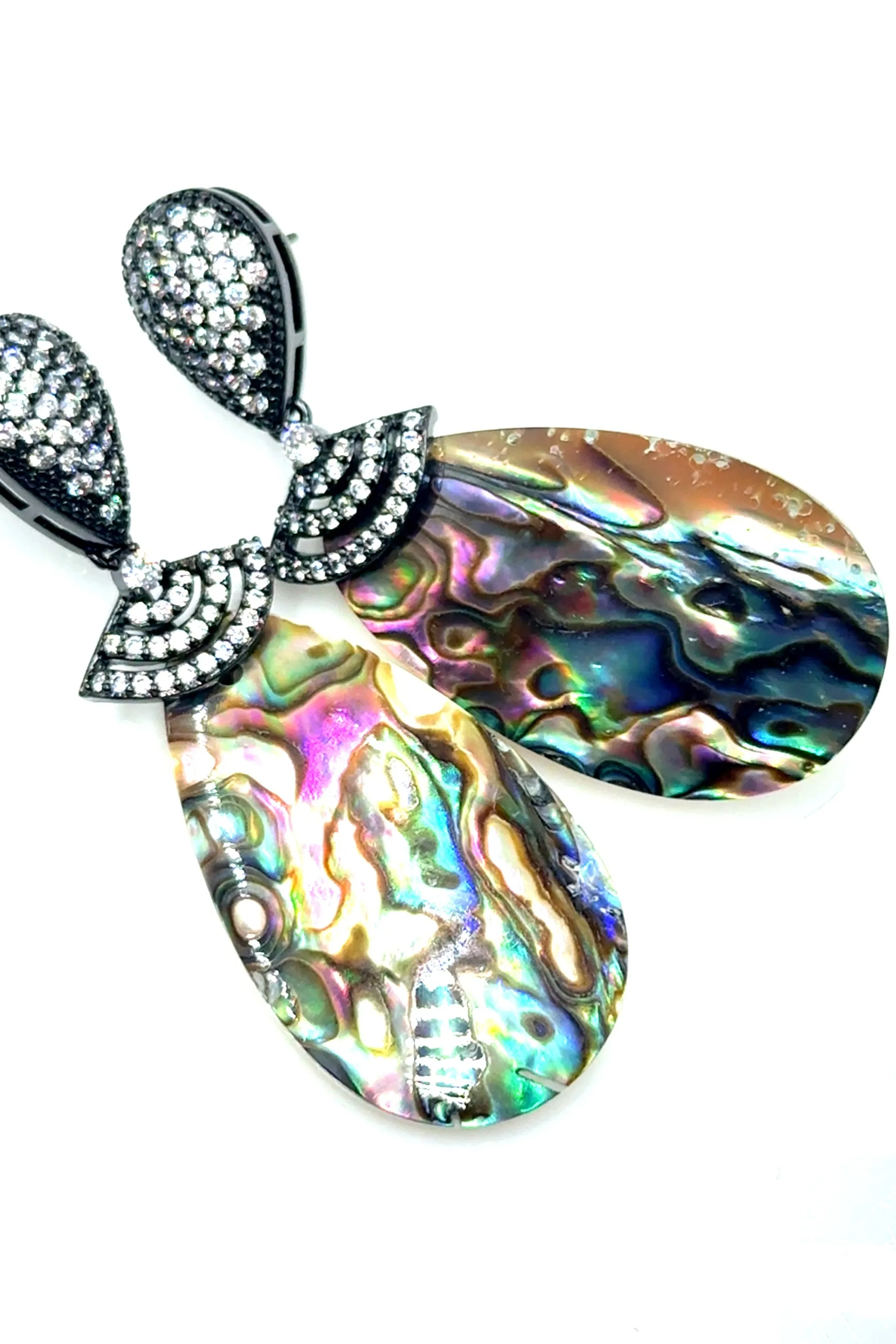 Abalone Cubic Crystal Drop Earring