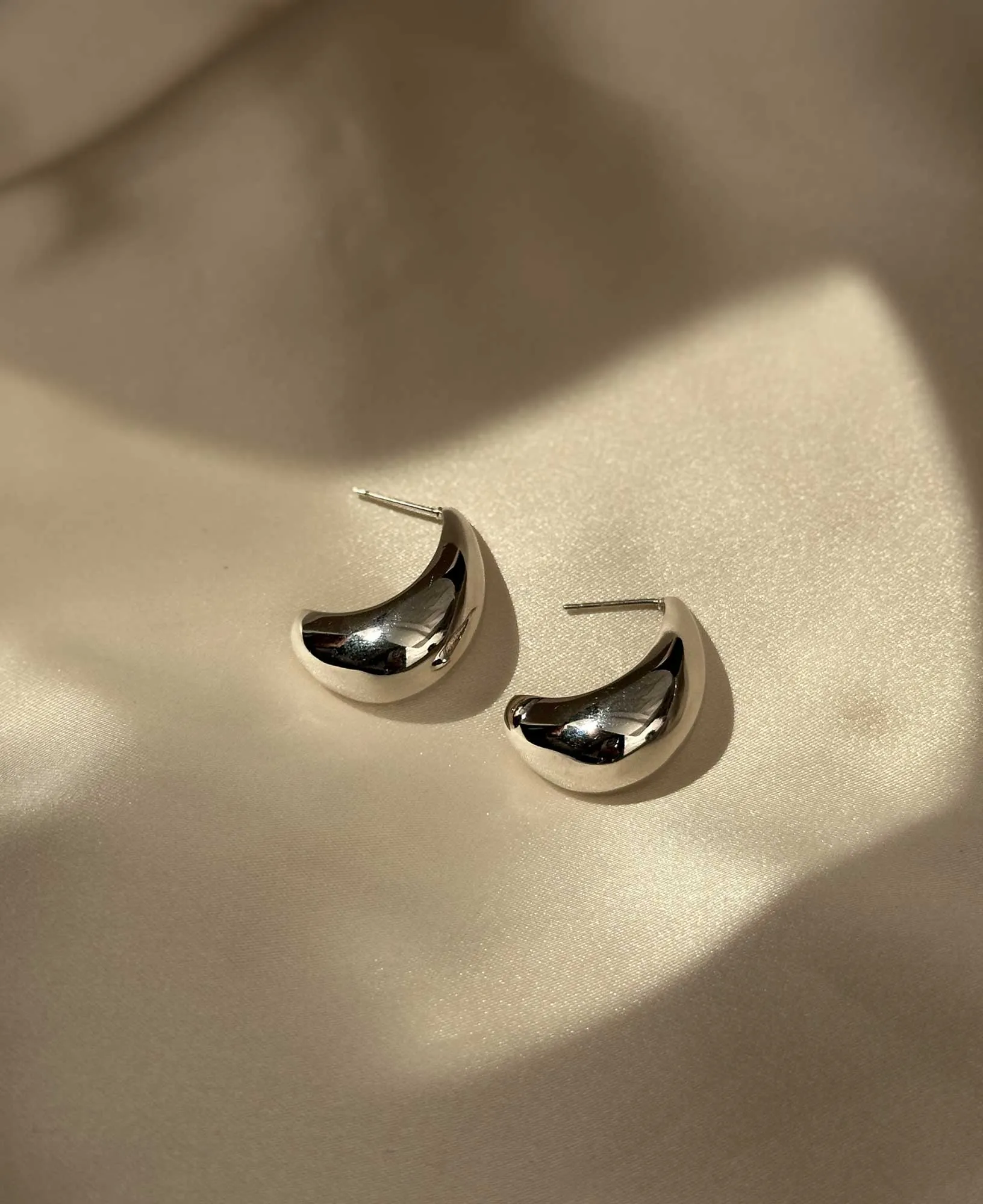 Agathe Rhodium Plated Statement Earring