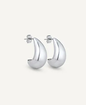 Agathe Rhodium Plated Statement Earring