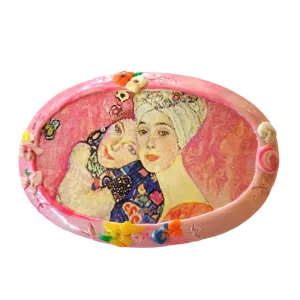 Alice Gamse Handmade Art Pin - After Klimt Painting