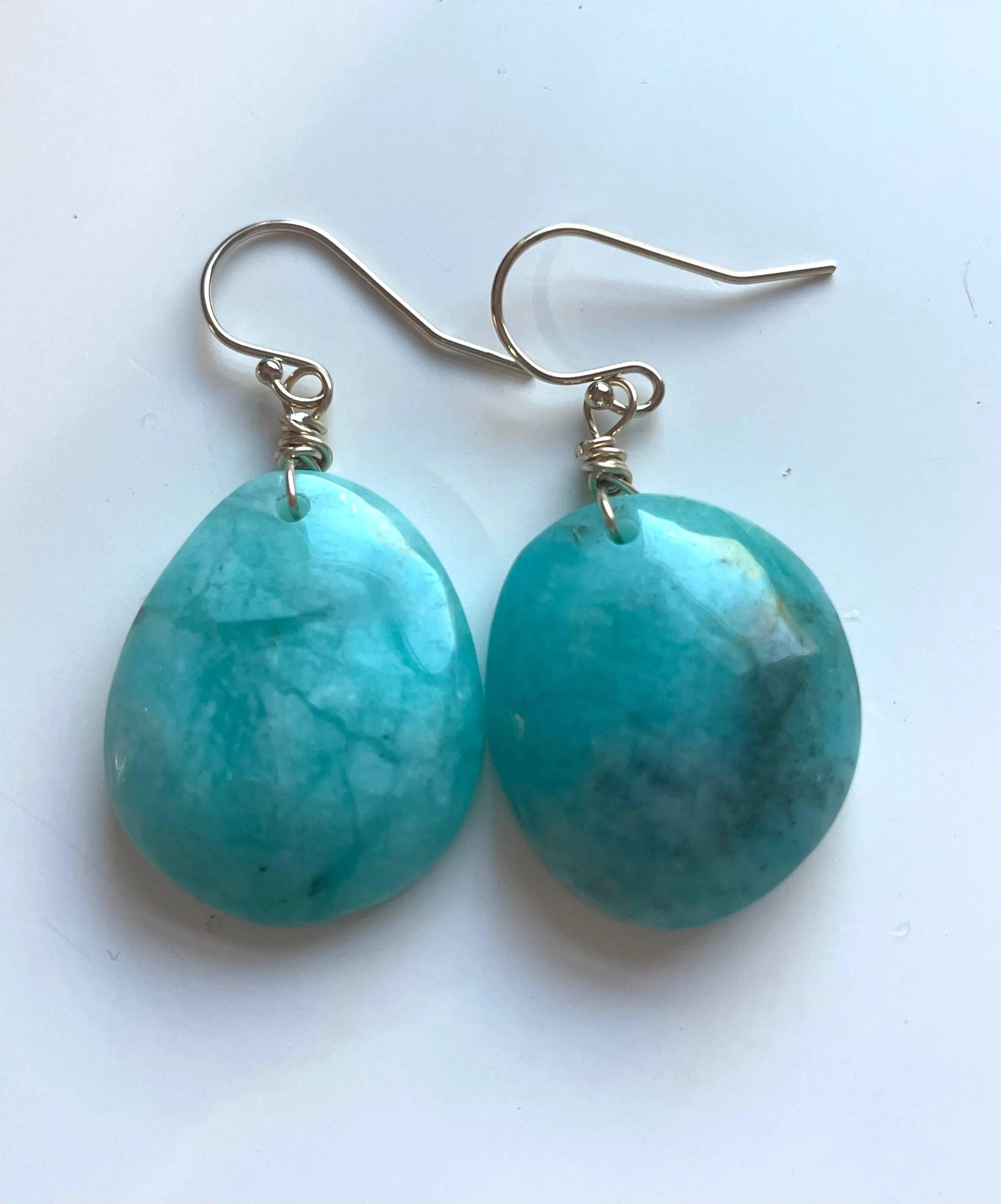 Amazonite dangle earrings on gold fill