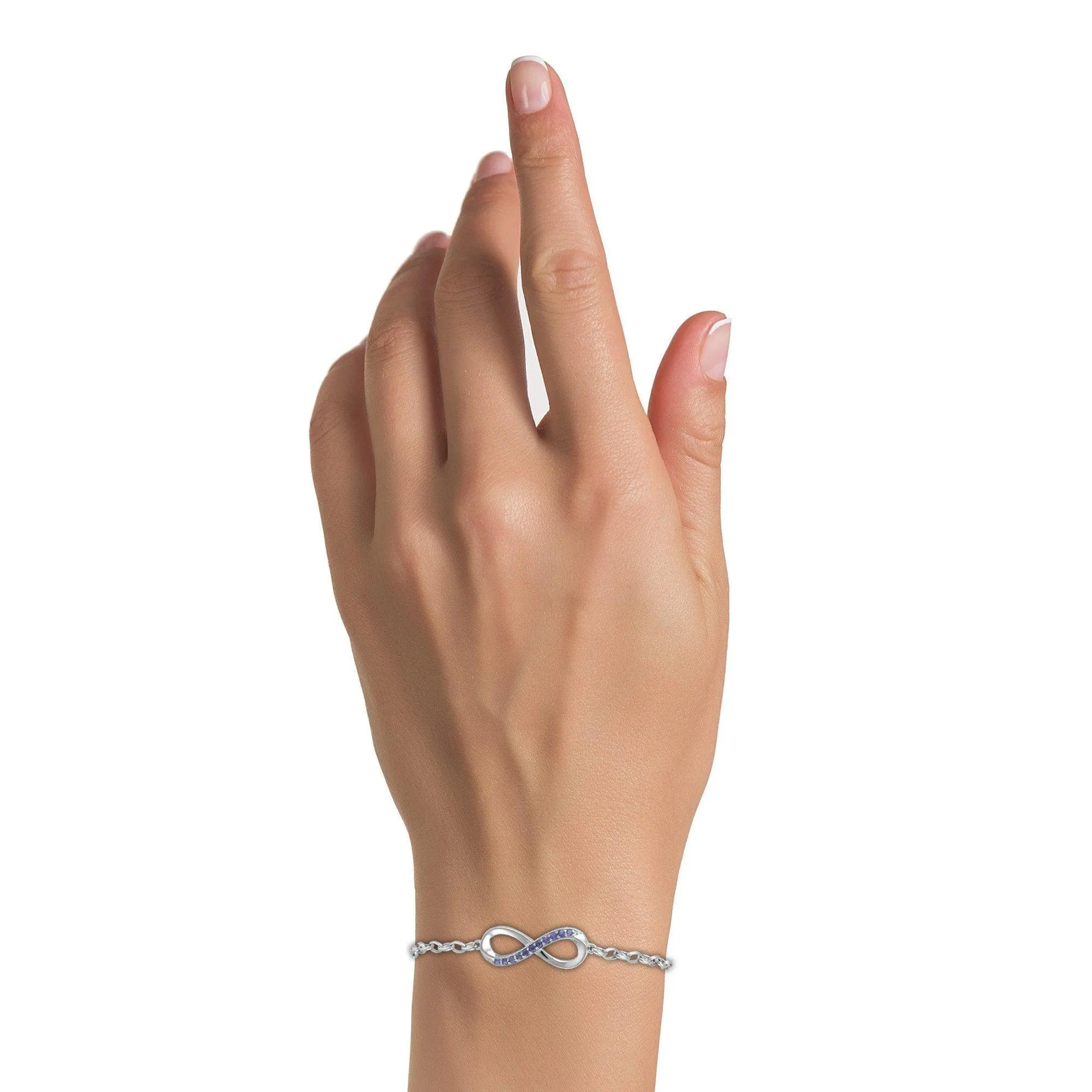 Amethyst Infinity Chain Bracelet in Sterling Silver