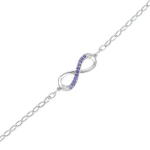 Amethyst Infinity Chain Bracelet in Sterling Silver