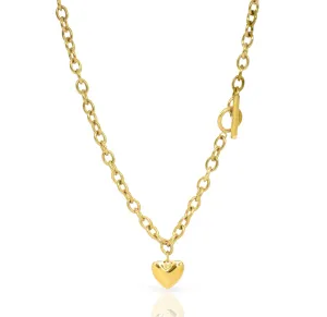 AMIEE GOLD HEART TOGGLE CHAIN NECKLACE
