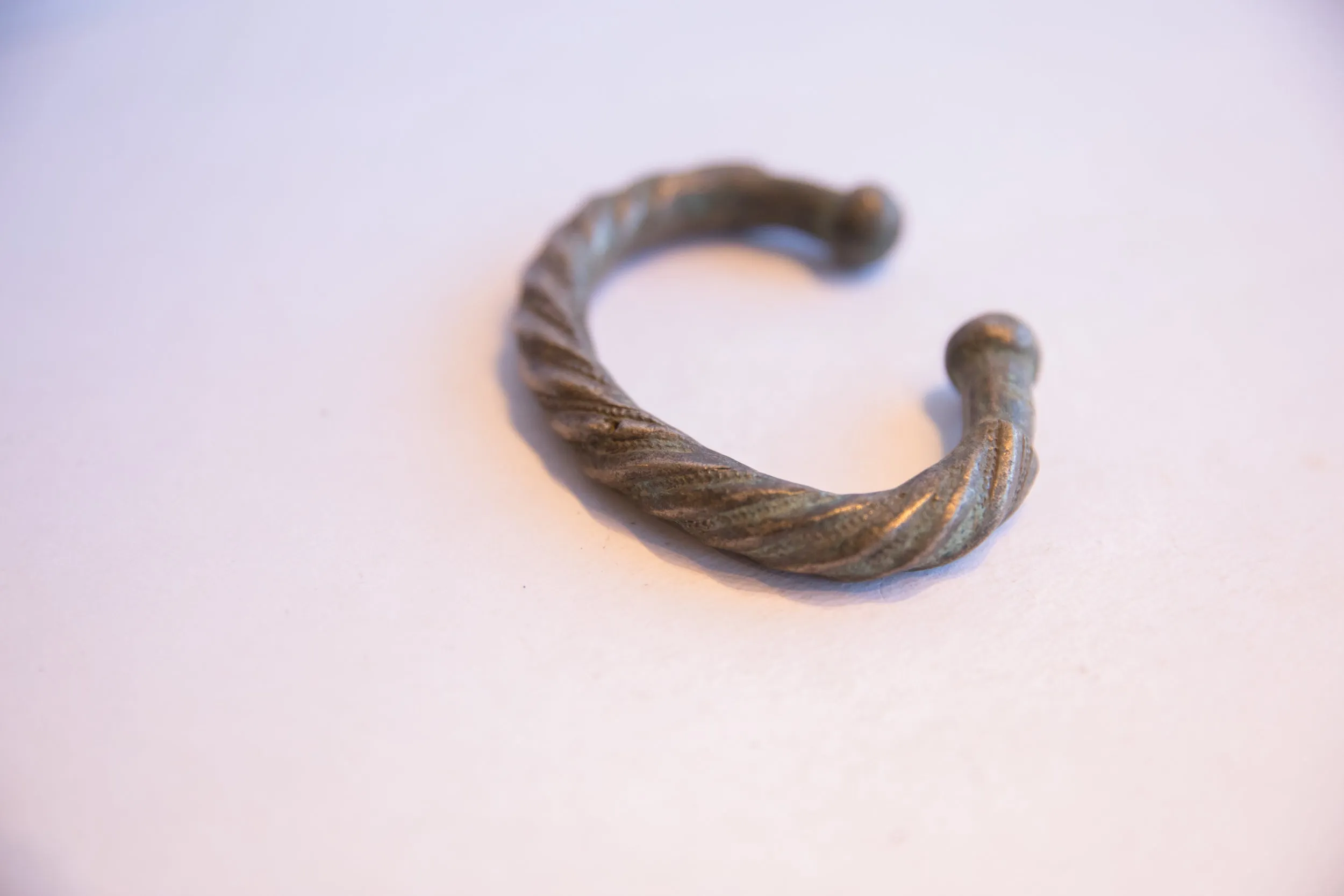 Antique African Oxidized Silver Twist Design Cuff Bracelet