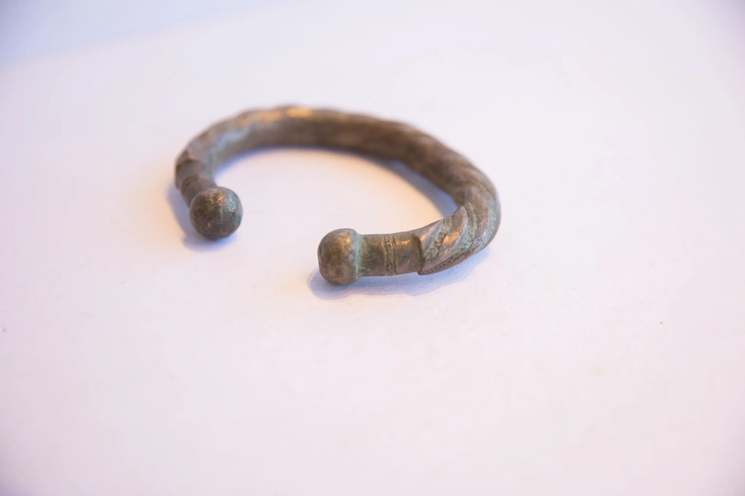 Antique African Oxidized Silver Twist Design Cuff Bracelet