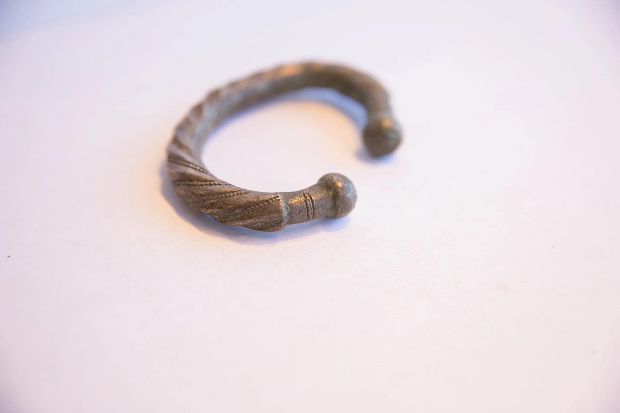Antique African Oxidized Silver Twist Design Cuff Bracelet
