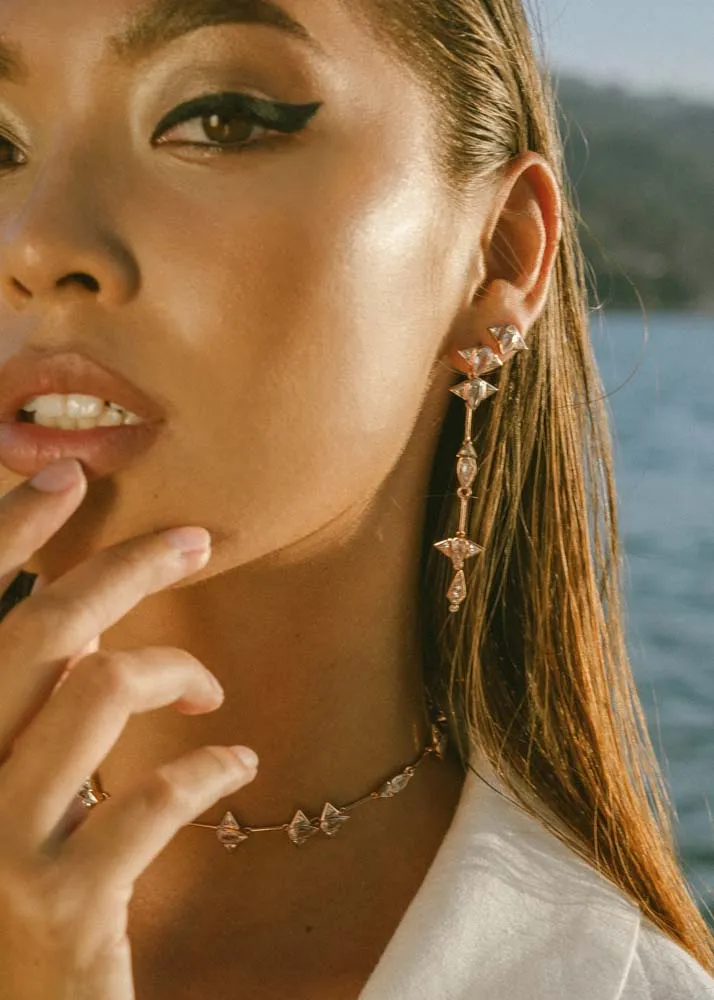 Arun Long Earring - Silver