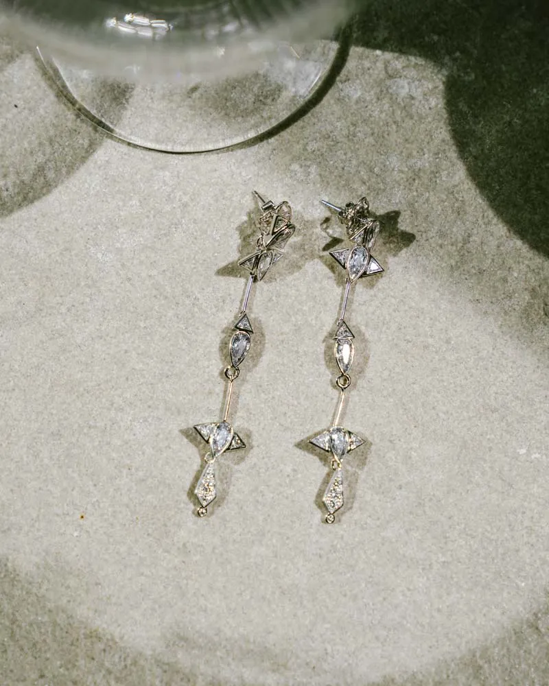 Arun Long Earring - Silver