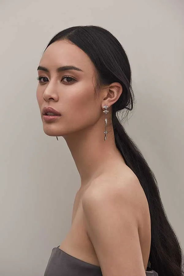 Arun Long Earring - Silver