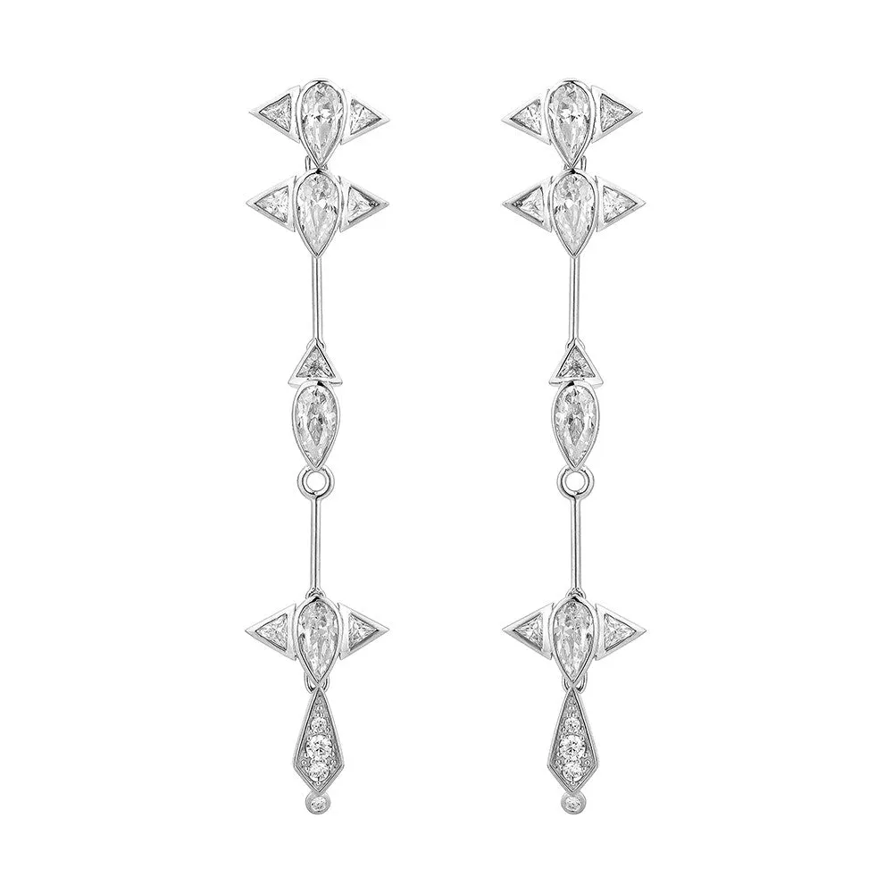 Arun Long Earring - Silver
