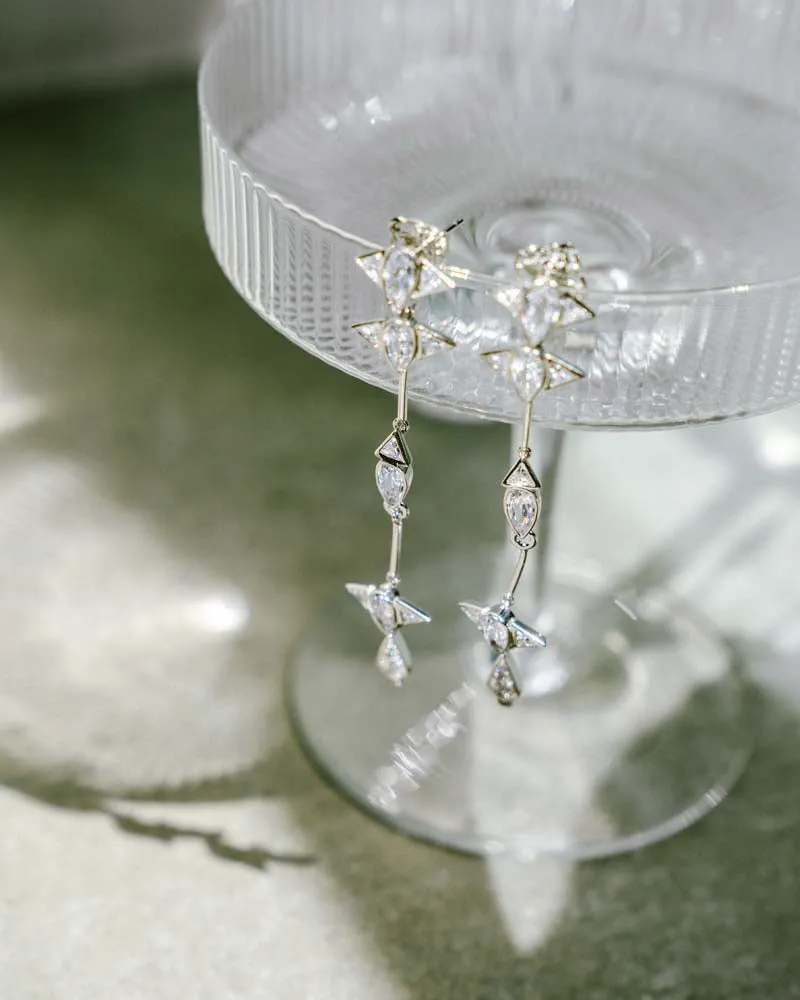 Arun Long Earring - Silver