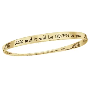 Ask and it will be given... Gospel of Matthew 14K Gold Bracelet