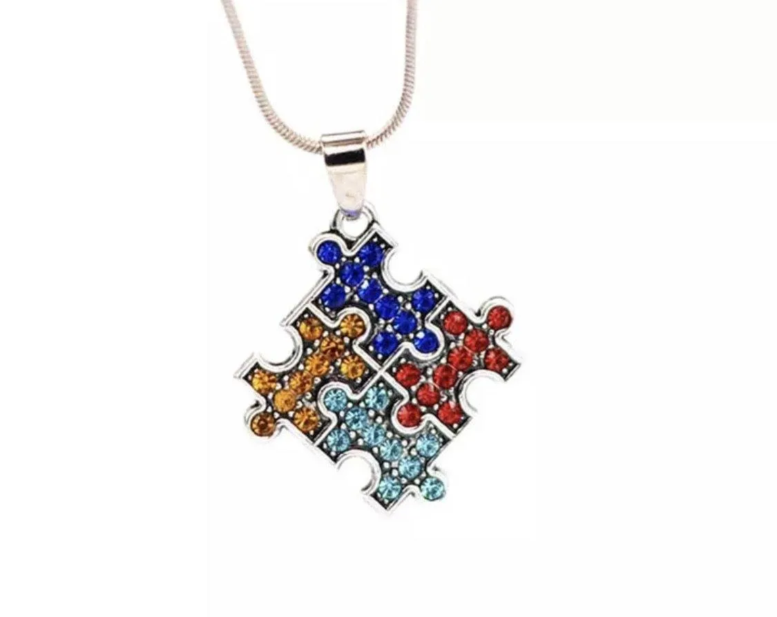 Autism Awareness bracelets and necklaces.