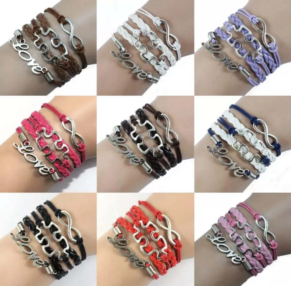 Autism Awareness bracelets and necklaces.