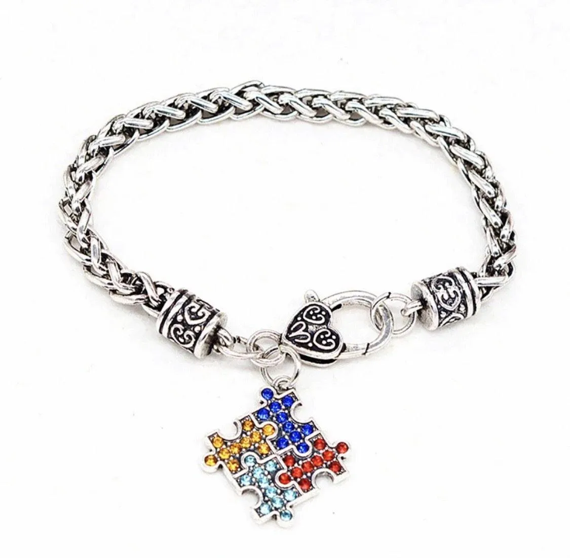 Autism Awareness bracelets and necklaces.