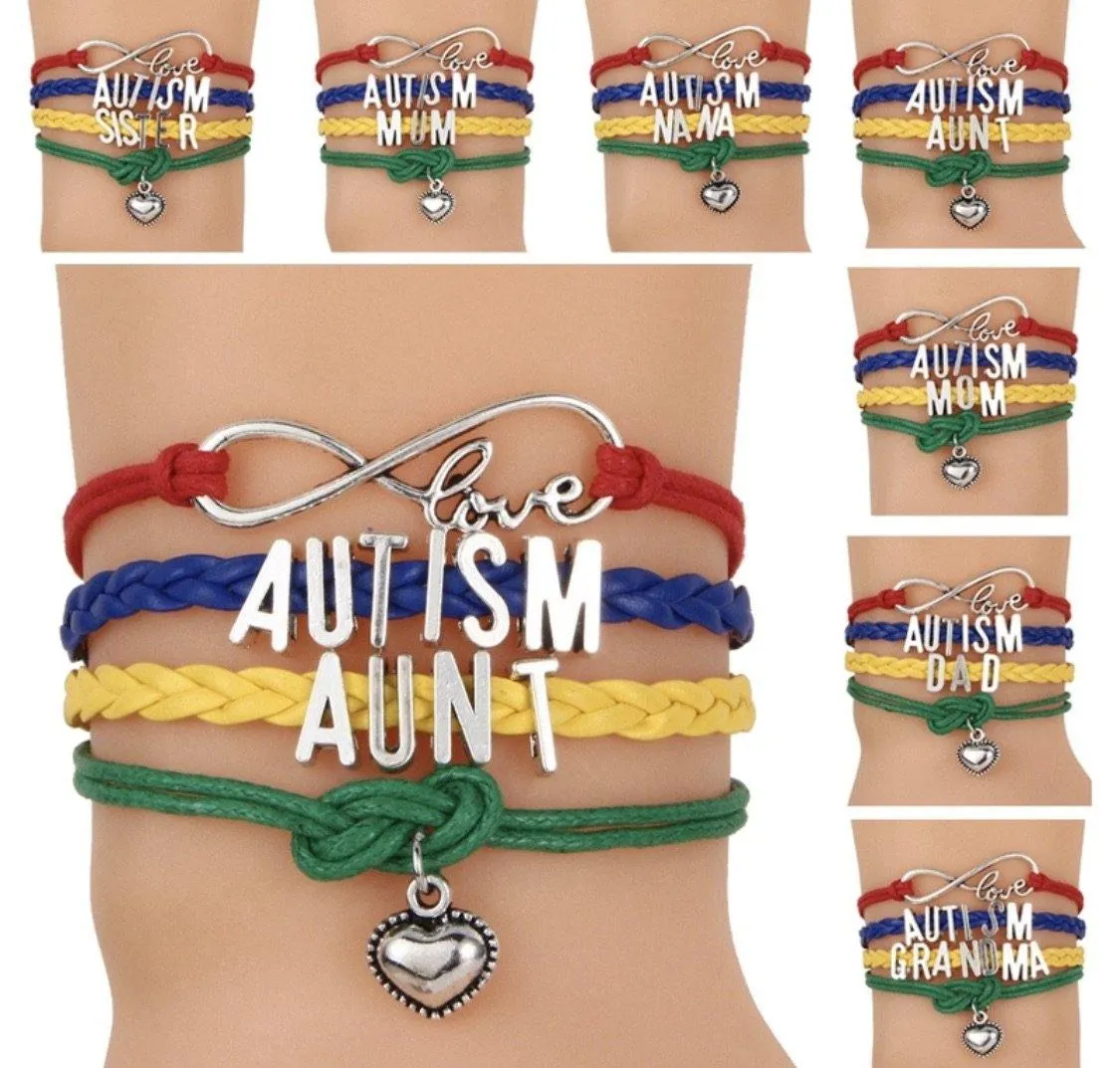 Autism Awareness bracelets and necklaces.