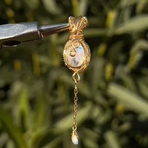 Avatea in Rainbow Moonstone Mini Pendant ✵ Made to Order ✵