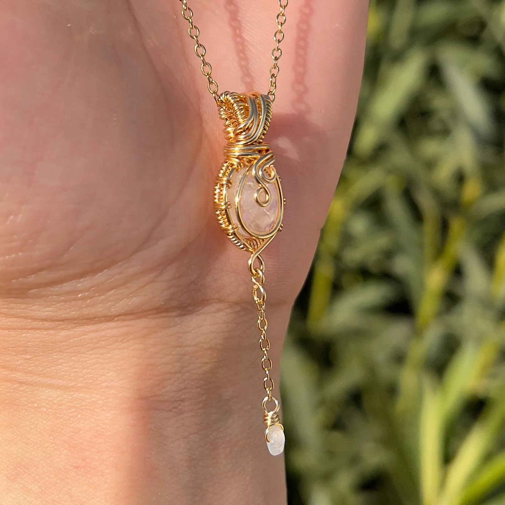 Avatea in Rainbow Moonstone Mini Pendant ✵ Made to Order ✵