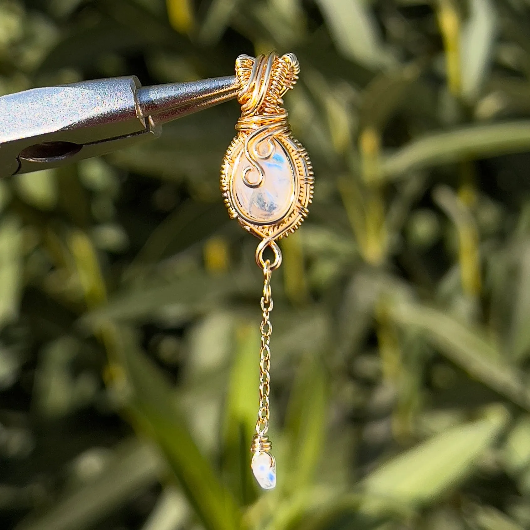 Avatea in Rainbow Moonstone Mini Pendant ✵ Made to Order ✵
