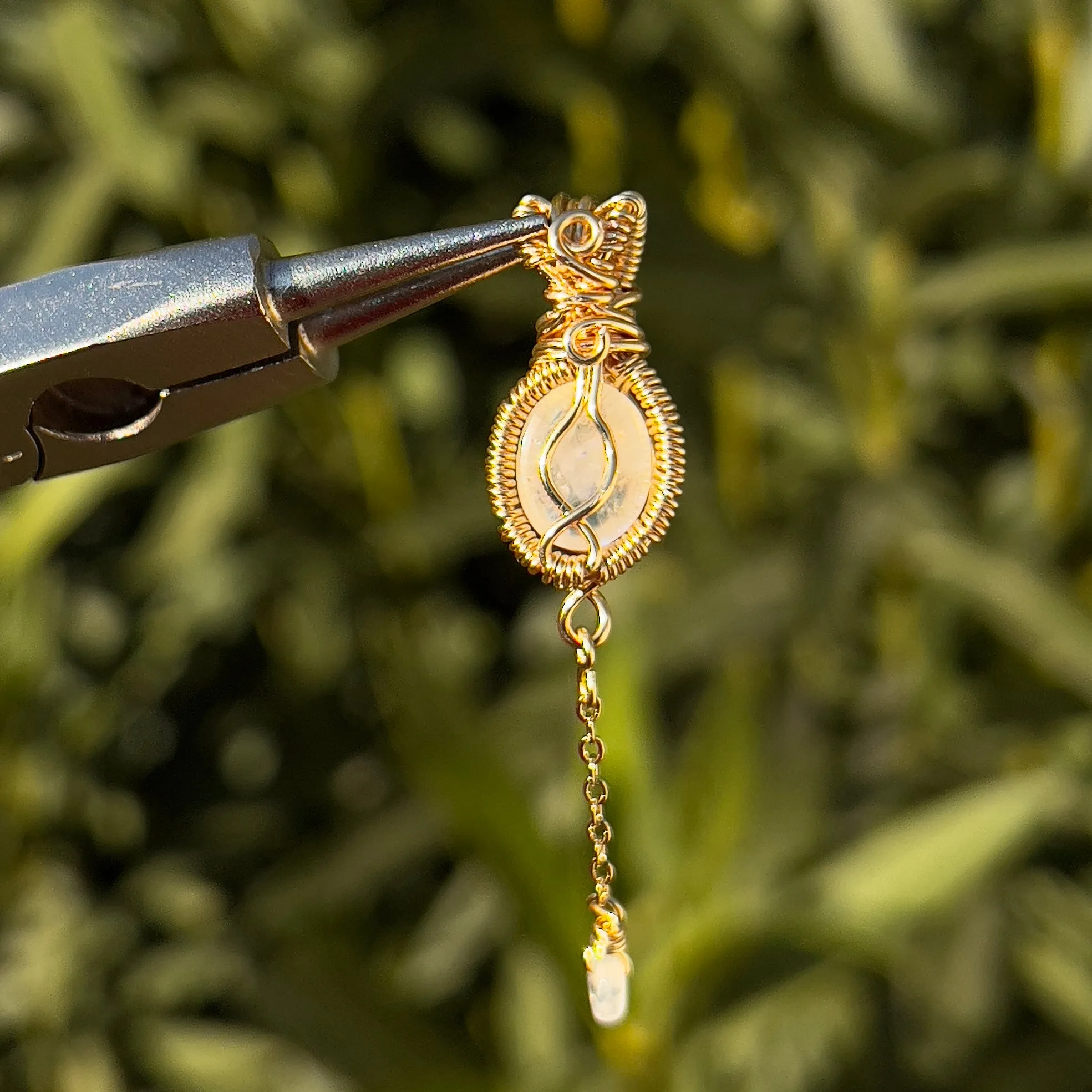 Avatea in Rainbow Moonstone Mini Pendant ✵ Made to Order ✵