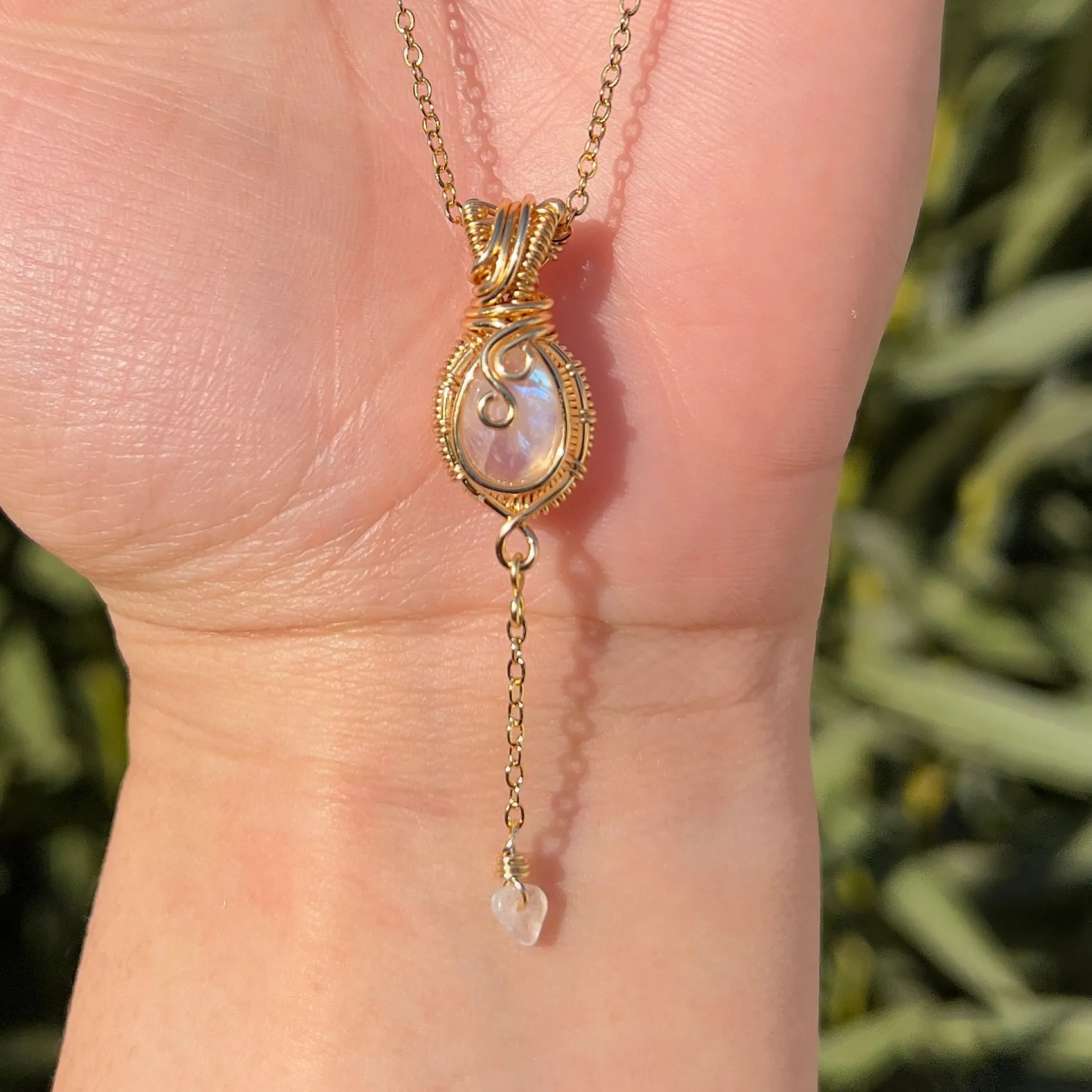 Avatea in Rainbow Moonstone Mini Pendant ✵ Made to Order ✵