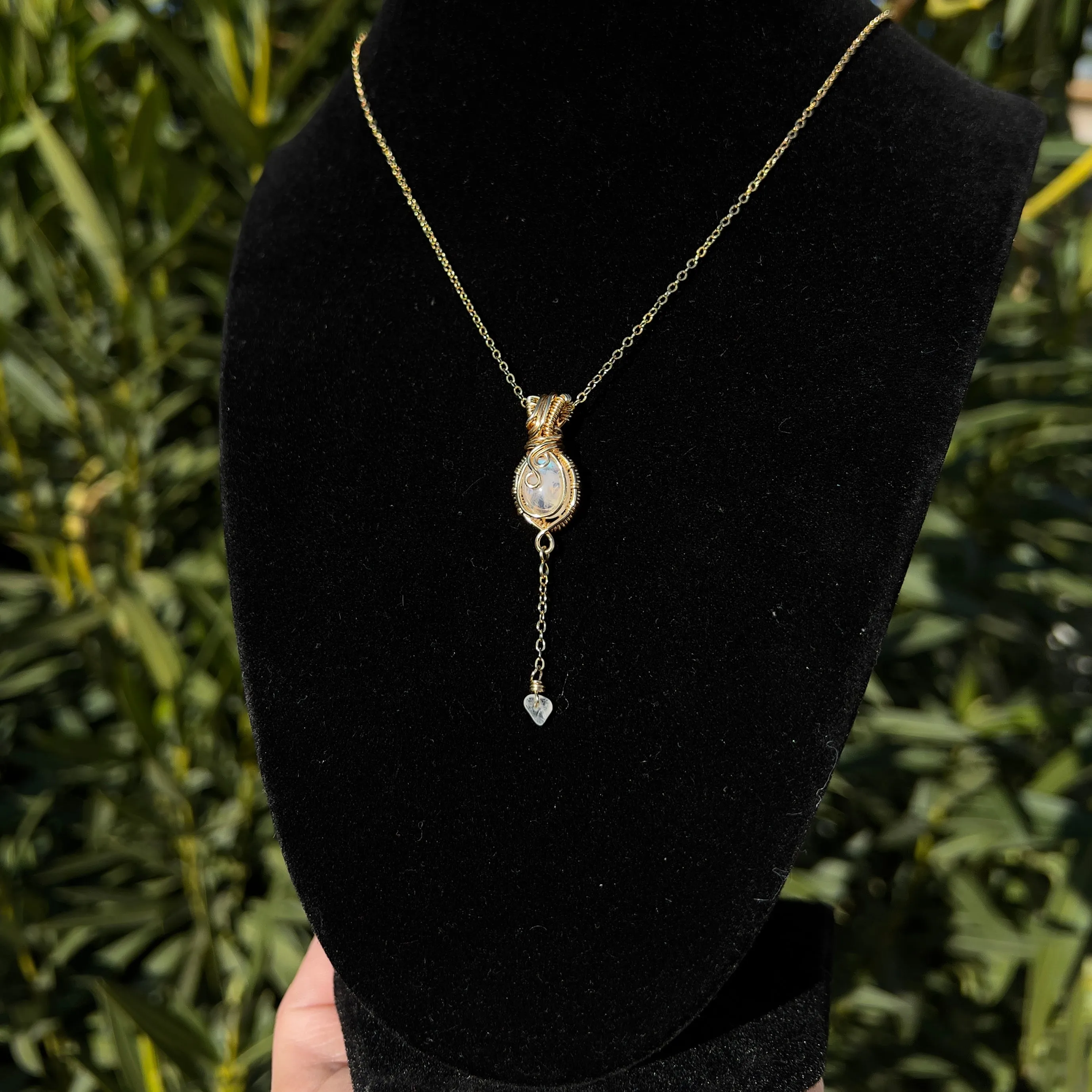 Avatea in Rainbow Moonstone Mini Pendant ✵ Made to Order ✵