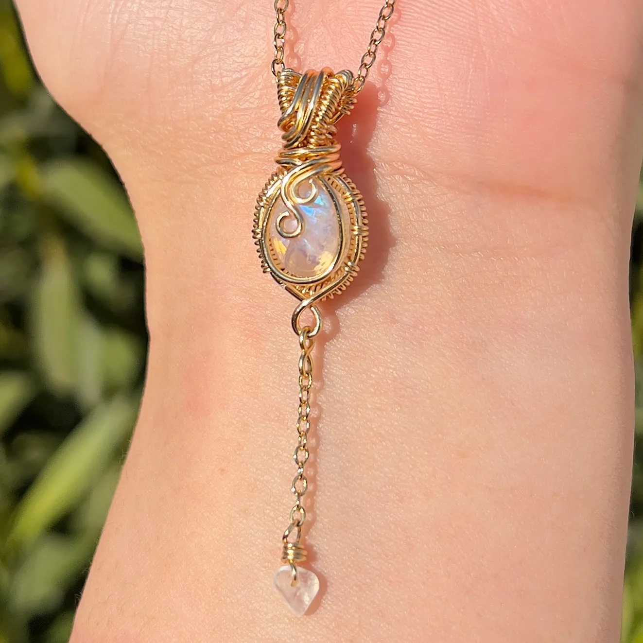 Avatea in Rainbow Moonstone Mini Pendant ✵ Made to Order ✵