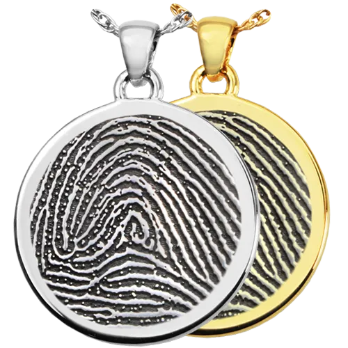 B&B Round Fingerprint Pendant