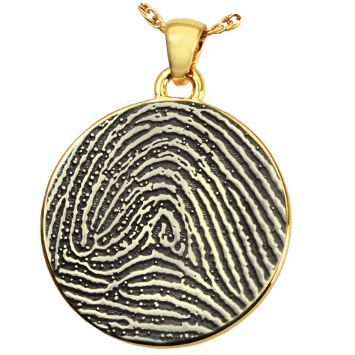 B&B Round Fingerprint Pendant