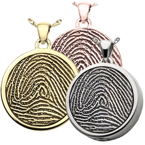 B&B Round Fingerprint Pendant