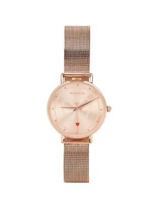 Be My Love  Rose Gold Mesh Analogue Watch  (Salmon)