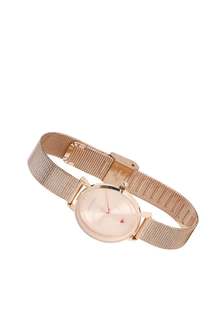 Be My Love  Rose Gold Mesh Analogue Watch  (Salmon)