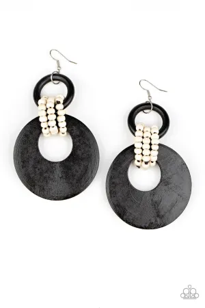 Beach Day Drama Black Paparazzi Earrings
