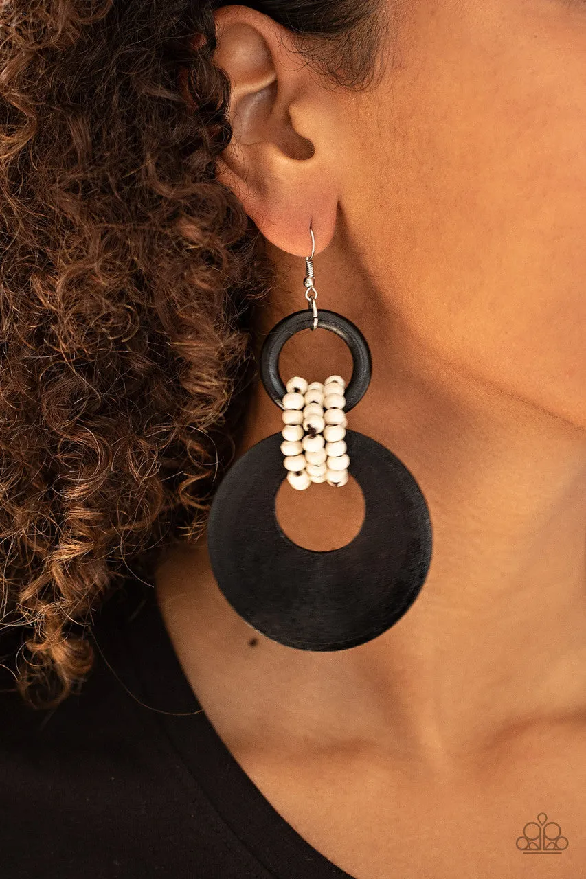 Beach Day Drama Black Paparazzi Earrings