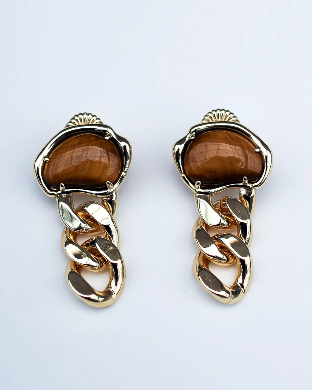 Bean Statement Chain Earrings