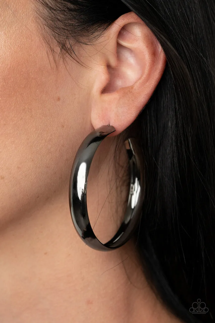 BEVEL In It Black Paparazzi Earrings