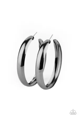 BEVEL In It Black Paparazzi Earrings