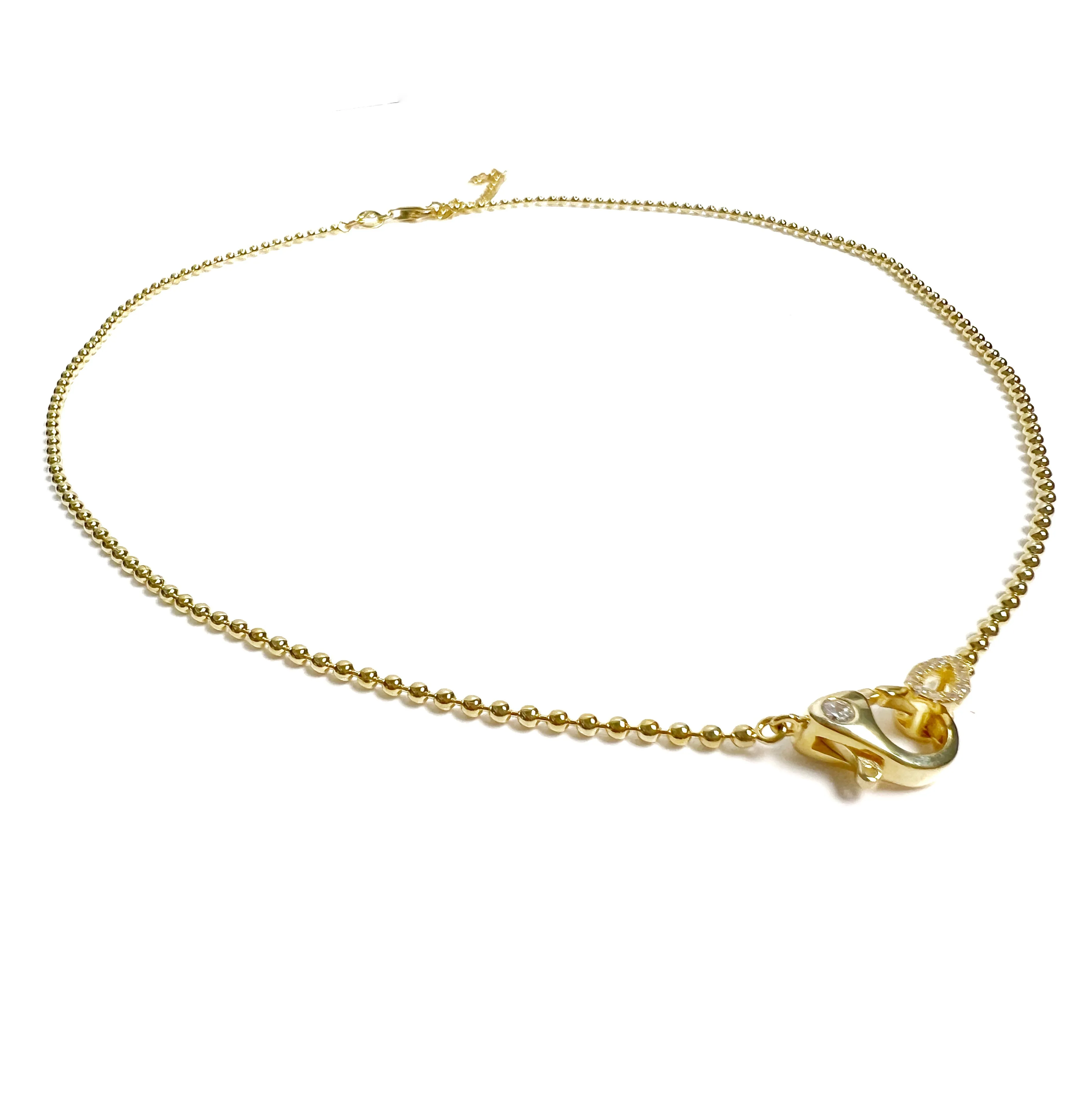 Bezel Detail Front Clasp Necklace