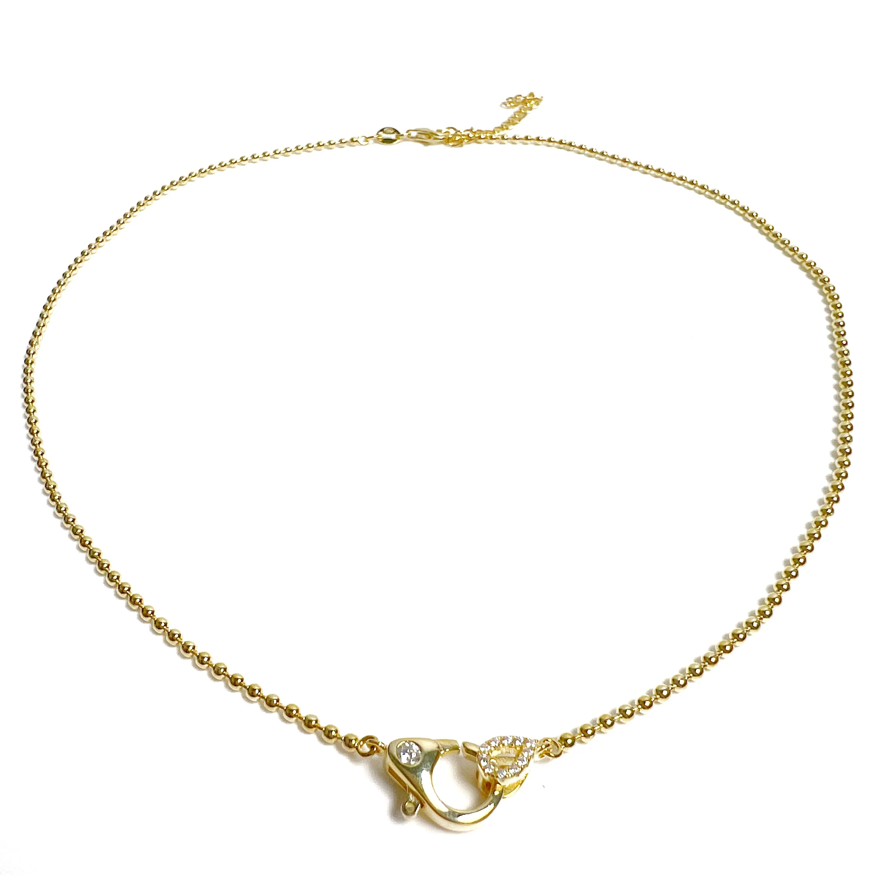 Bezel Detail Front Clasp Necklace