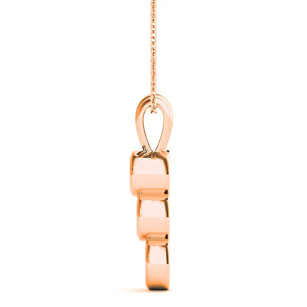 Bezel Set 0.50 ctw Round Diamond Three Stone Necklace Pendant