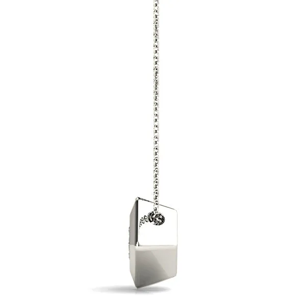 Bezel Set Princess Cut Diamond Solitaire Necklace Pendant