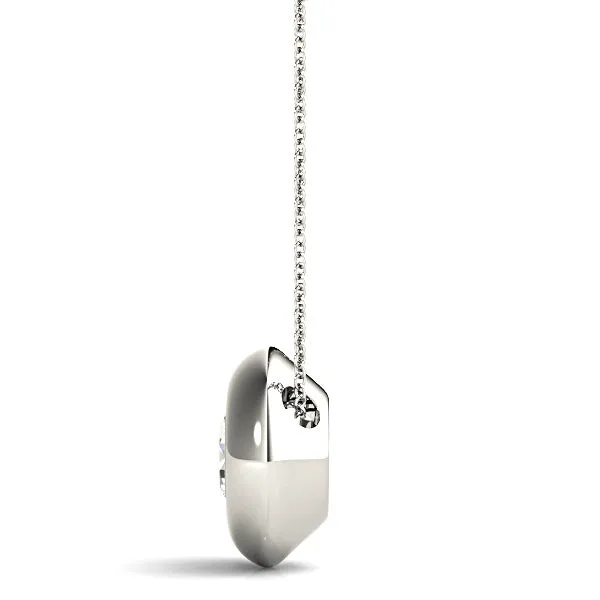 Bezel Set Round Diamond Solitaire Necklace Pendant