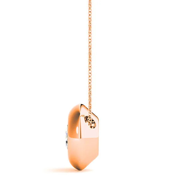 Bezel Set Round Diamond Solitaire Necklace Pendant
