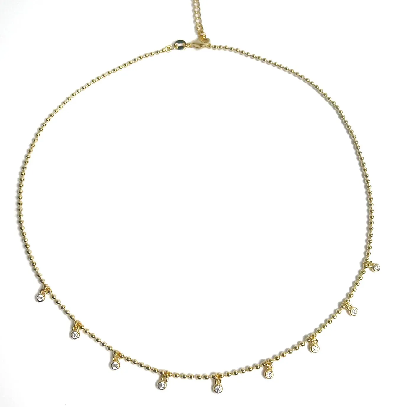 Bezel with Mini Bead Chain Necklace